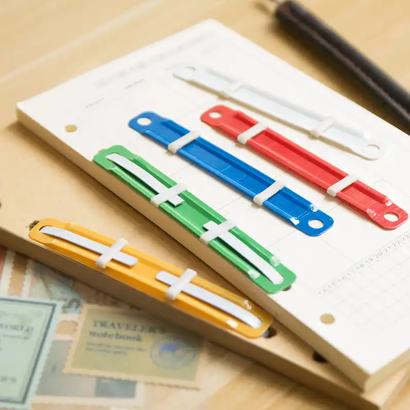 10pc 2 Hole Binding Clips Strip Binder Plastic Loose leaf Clip Color A4