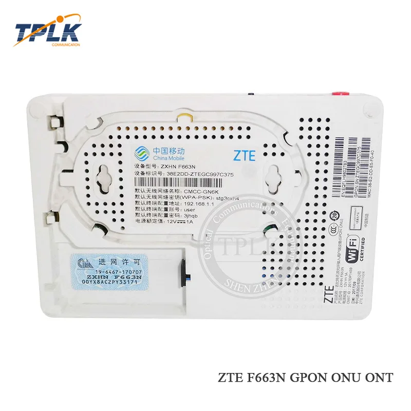1 шт. оригинальный новый ZTE F663N GPON ONU/ONT с 1GE + 3FE 1tel wifi USB английская версия SC UPC разъем