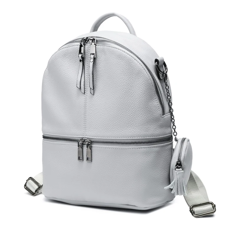 Aodux NEW Genuine Cow Leather Women Design Shopping Backpack Lady Girl Real Top Layer Cowhide Book Bag Style Knapsack