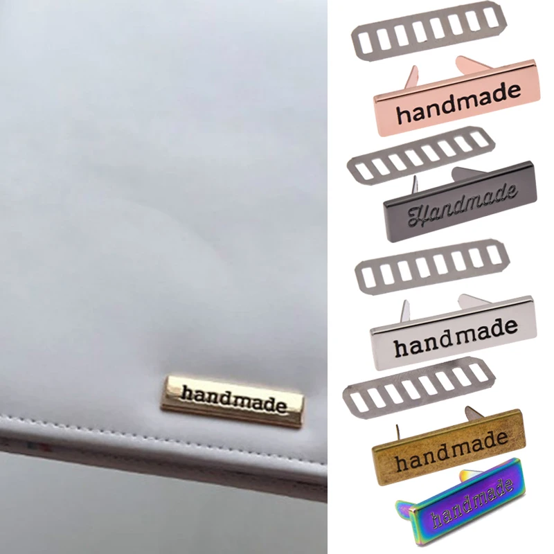 Garment Labels Alloy Rectangle Metal Tags For Jeans Shoes Bags 10Pcs