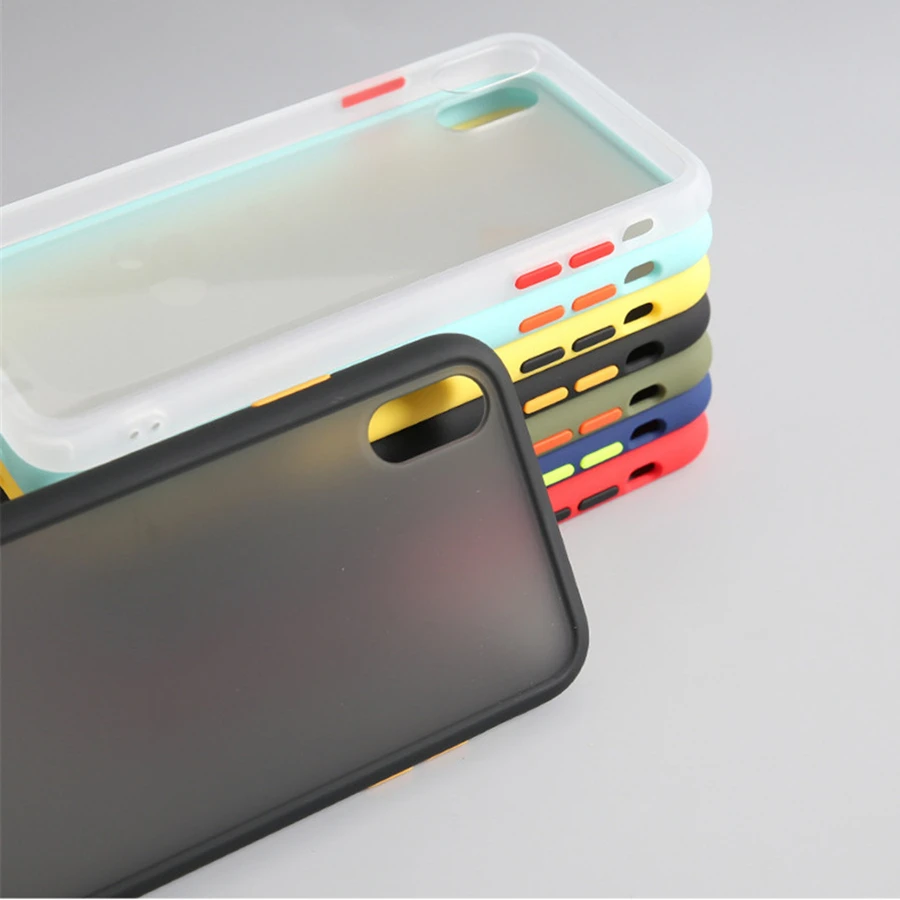 

Phone Case for iPhone 11 11 Pro 11 Pro Max Shockproof Transparent Hybrid Silicone + Matte Hard PC for iPhone 7 8 Plus Back Cover