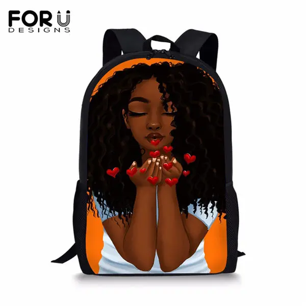 CDWX3936C FORUDESIGNS/модный детский рюкзак, черный Африканский узор для девочек, 16 дюймов, школьные сумки, Kawaii, дизайнерская Детская сумка-книжка для девочек - Цвет: CDWX3936C
