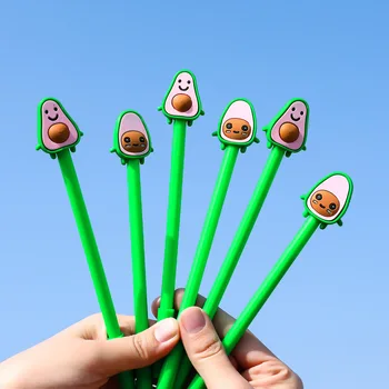 

40 pcs/lot Avocado Gel Pen Cute 0.5 mm black ink Signature Pen School Office writing Supplies Promotional Gift