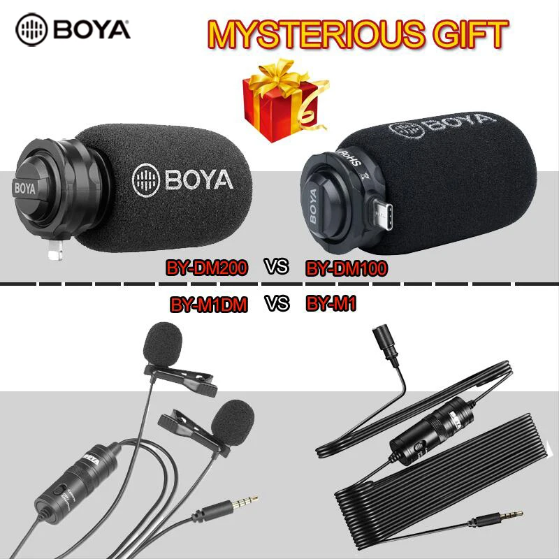 BOYA MIC фонарь для iPhone USB Type C порт записи A7H 3 5 мм двойной всенаправленный