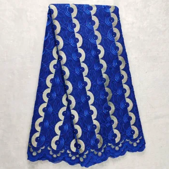 

High quality African Cottn Gold Line Embroidery Lace Fabric 2020 New French Nigerian Tull Lace Fabric For Wedding Party Dress