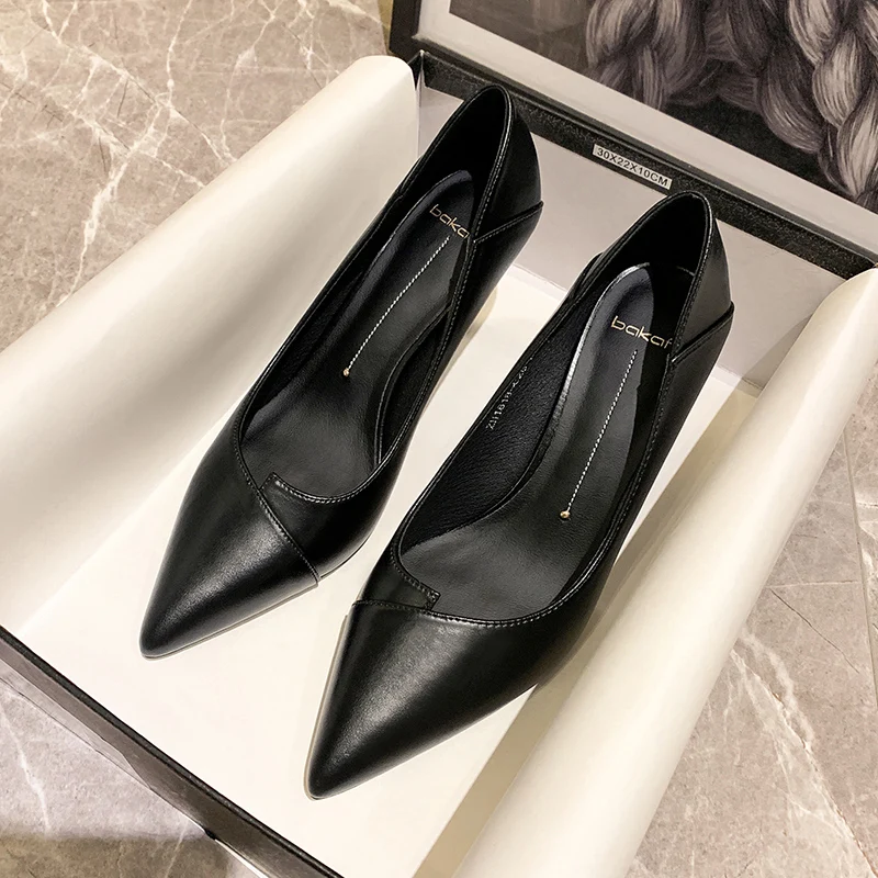 

Soft leather high-heeled shoes, autumn shoes, comfortable and versatile, soft-soled stiletto shoes