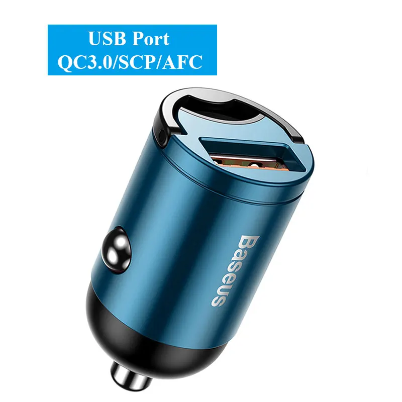USB Port Blue Автомобильное мини-зарядное устройство Baseus PD 3,0 быстрое зарядное устройство для iPhone 11 Pro Max X Xs Xr 30 Вт автомобильное зарядное устройство для телефона с быстрой зарядкой 4,0 SCP AFC - Тип штекера: USB Port Blue