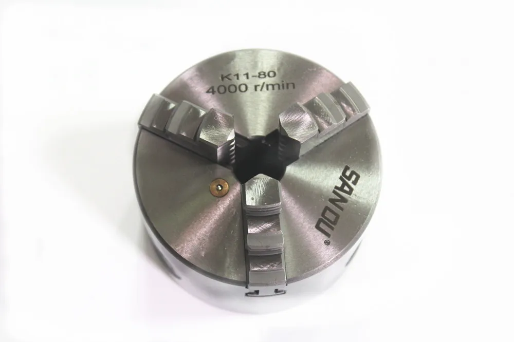 RU 3 inch 3 Jaw LATHE Chuck Self-Centering K11 80 80mm chuck with Wrench and Screws Hardened