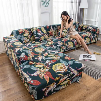 

Bohemian Style Stretch Slipcovers Sectional Elastic Stretch Sofa Cover for Living Room Couch Cover L shape Armchair Cover