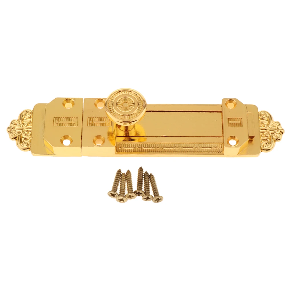 Antique Door Bolt Sliding Latch Window Bolt Latch with Screws Home Diy Hardware Kits Tool Accessories 2 Colors Gold, Bronze afbeelding