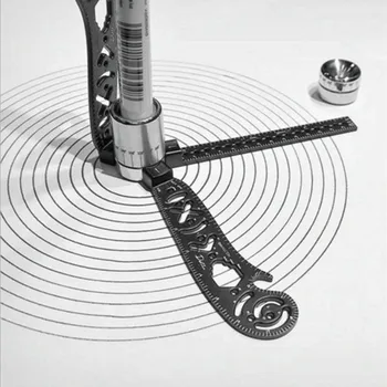 

Drawing Ruler Portable Stainless Steel Versatile Tool Protractor Circles Drawing Magnetic Straight Arc Ruler woodworking Tools