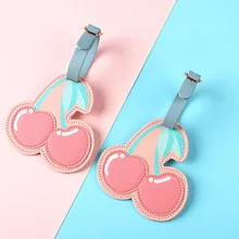 Корейский стиль креативный Pu Вишневый багаж бренд мультфильм багаж для самолета посадочный талон путешествия спрятать вещество бирка кулон Customiz