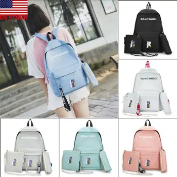 

3pcs/Set Backpack Women Canvas Travel Bookbags School Bags for Teenage Girls Hot