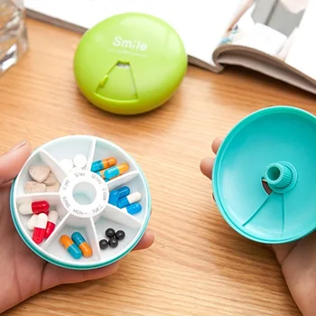 

Portable Rotatable 8.6*3.2CM Medicine Box Pills Organizer 7 Days Weekly Medicine Dispenser Medicine Storage Case