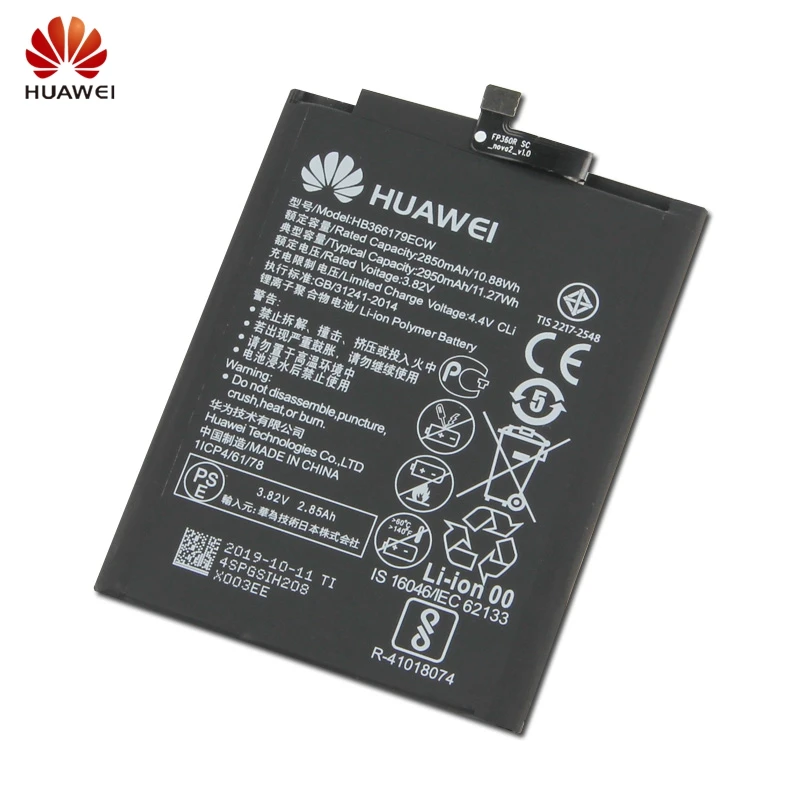 Сменный аккумулятор huawei HB366179ECW для Nova2 Nova 2 CAZ-TL00 CAZ-AL10 аутентичный аккумулятор для телефона 2950 мАч