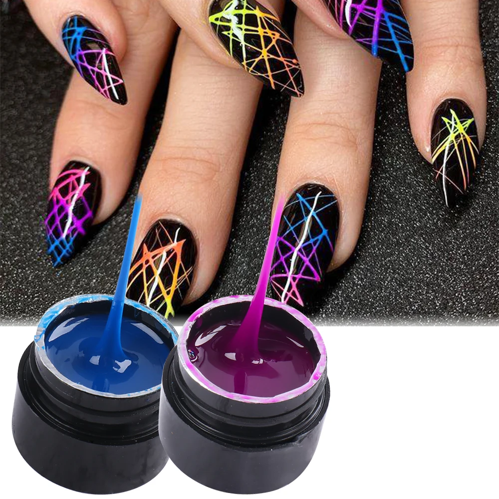 Luminous Spider Gel Set Glow In Dark Reflective Gel Polish Nail Art  Decorations Neon Lines Painting Varnishes Manicure GL1840 1|Nail Gel| -  AliExpress