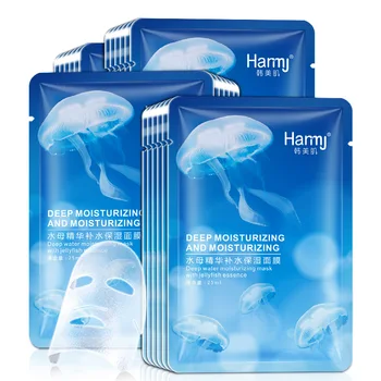 

10 PCs Jellyfish Hydrating Mask Shrink Pores Compact Moisturizing Silk Mask