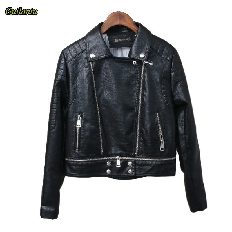 

Guilantu Faux Leather Jackets Women Spring Autumn Zipper Basic Coat Female Motorcycle Biker Bomber Ladies Leather Coats Jackets