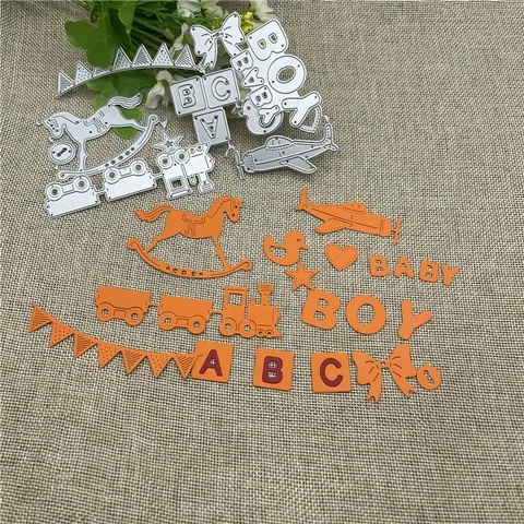 BOY BABY  Lace Border Metal Cutting Dies Stencil Scrapbooking Photo Album Card Paper Embossing Craft DIY