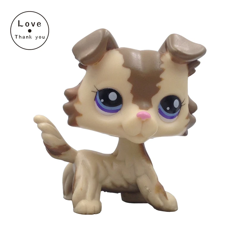 Littlest Pet Shop Animal Collection LPS Child Toy #2210 Brown Caramel Collie Dog 
