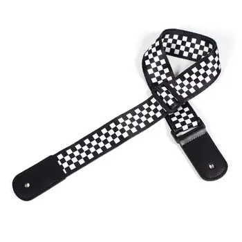 

Hawaii Guitar Strap Adjustable Ukulele Strap Black White Plaid Acoustic Guitar Strap Belt Ukulele Bass Guitarra Part Accessories