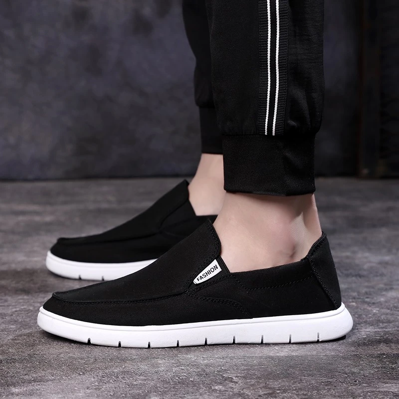 Baskets En Toile A Enfiler Pour Hommes Chaussures Decontractees Plates Legeres Respirantes Noires Grises Bleues Beiges A La Mode 2020 Aliexpress