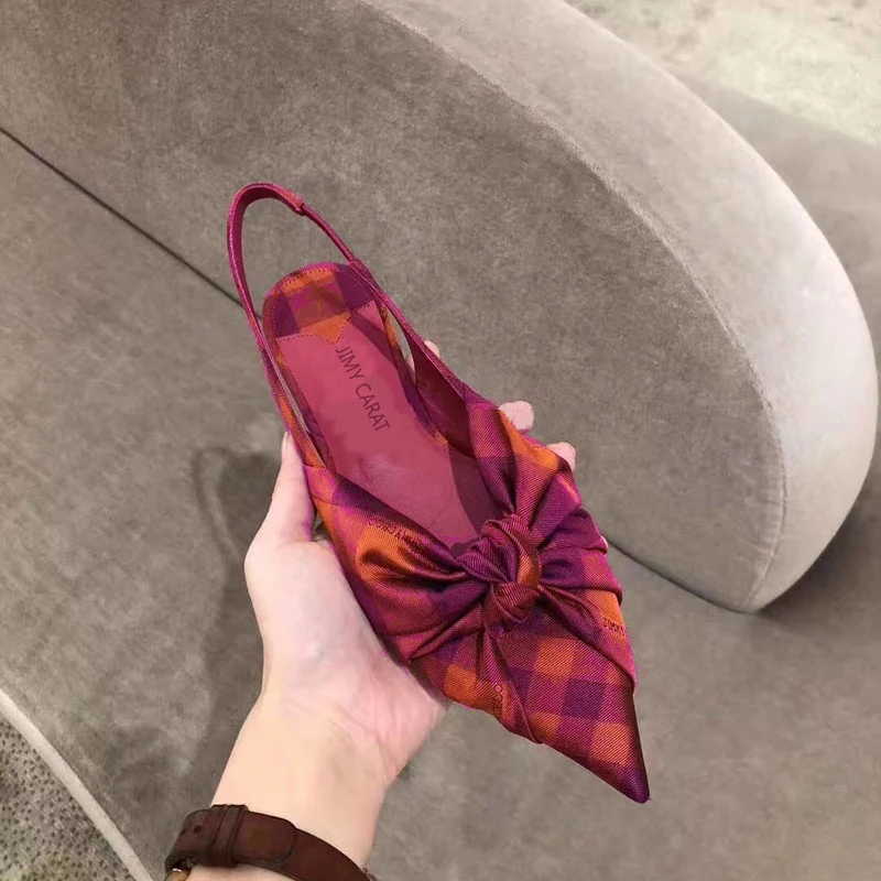 

Daiwenjie 2019 high summer and autumn new color matching ins back hollow pointed slippers