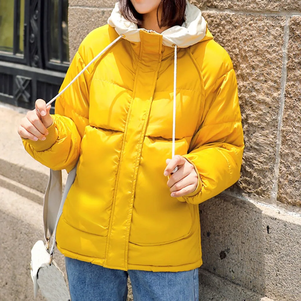 Парка женская пуховая куртка зимняя одежда стеганая куртка Женская осенне-зимняя куртка Женское зимнее пальто с хлопковой подкладкой# J30 - Цвет: Yellow