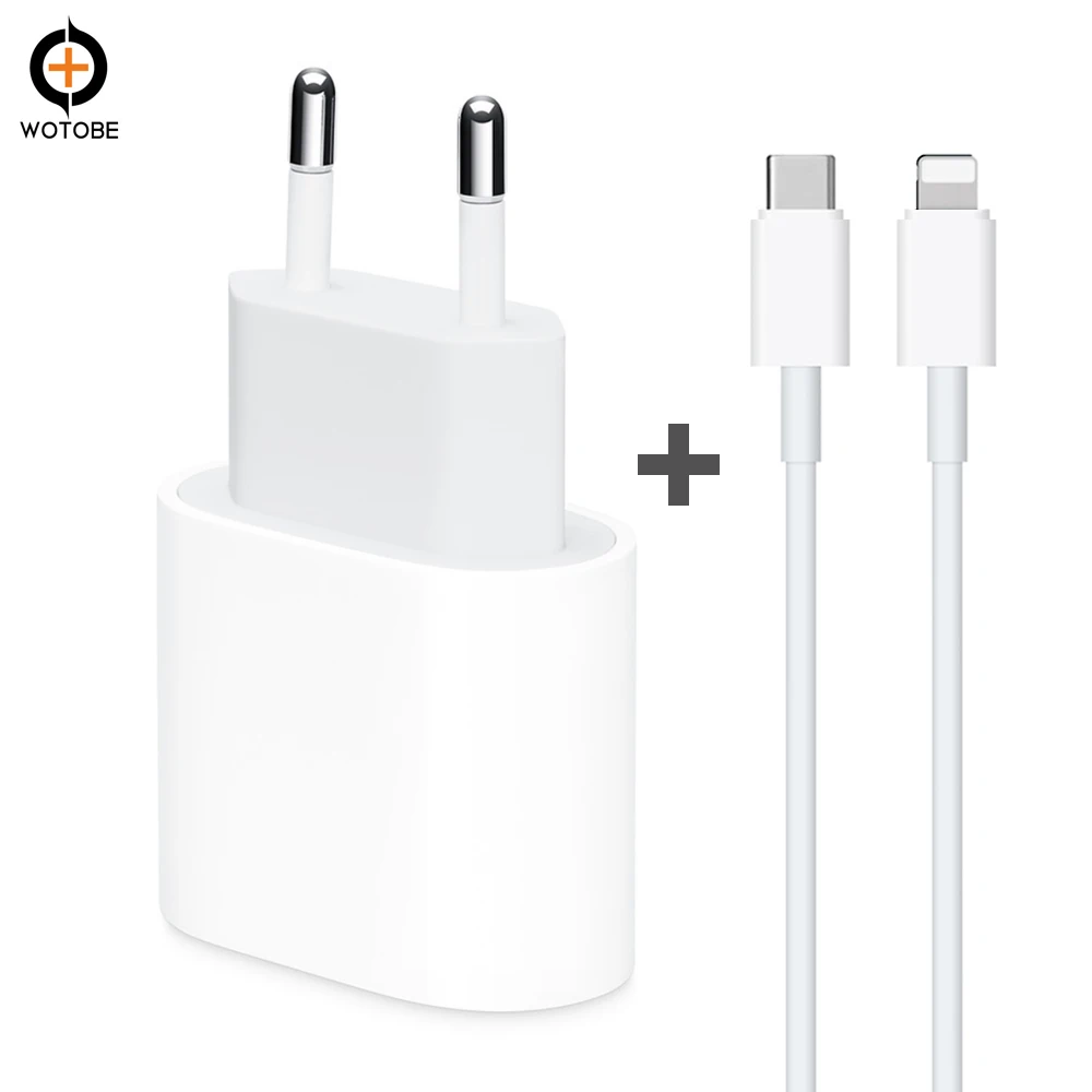 USB-C к PD кабель быстрой зарядки C94 чип для iPhone 11/11 pro/X/XS/XR/8 iPad применимый 18 Вт 29 Вт 30 Вт 61 Вт 87 Вт USB-C адаптер питания - Тип штекера: EU Charger and Cable