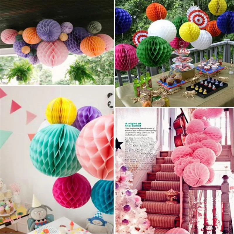15 см/20 см сотовый шар бумажный цветок DIY Висячие бумажные бальное свадебное украшение день рождения украшение для детского душа-S