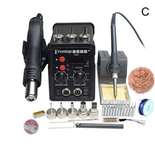 1 комплект с цифровым дисплеем Eruntop 8586+ Электрические паяльники+ фена SMD паяльная станция модернизированная с 8586