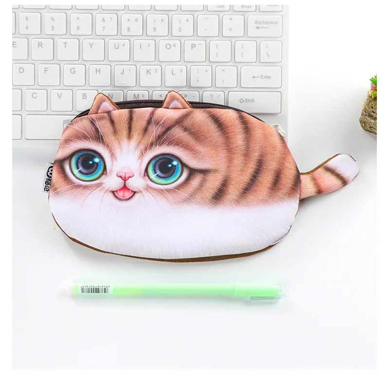 Kawaii моделирование кошки Карандаш сумка 3D плюшевая ручка чехол большой емкости Пенал школьный принадлежности trousse scolaire stylo 04896