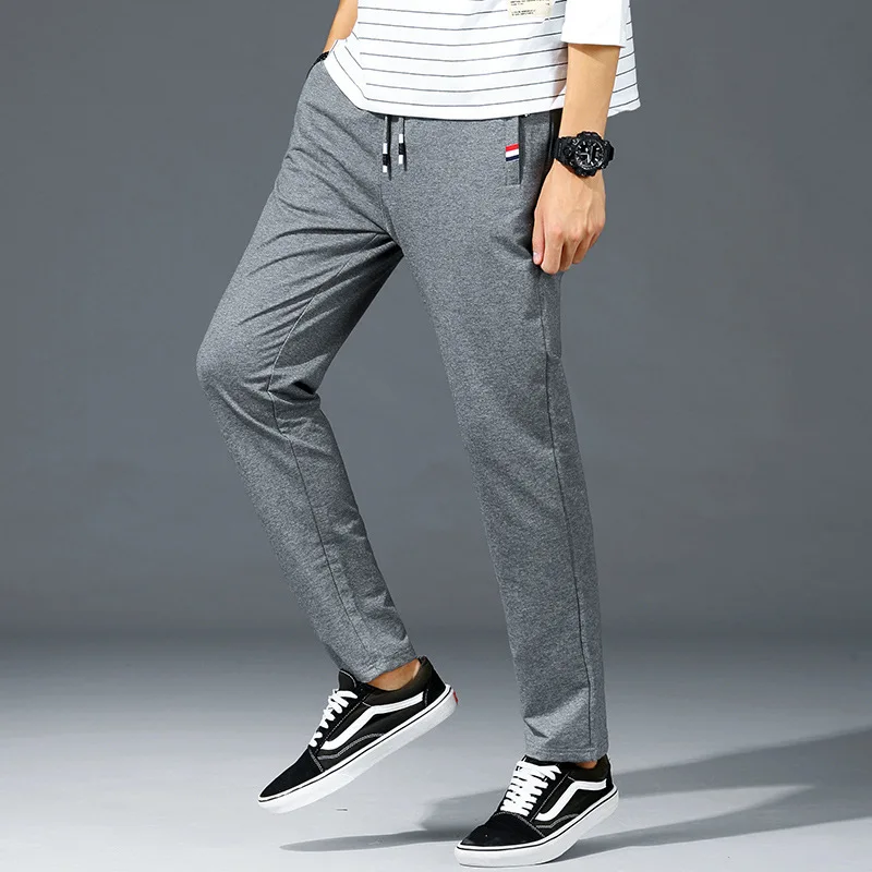 

Autumn New Style Men Straight-Cut Solid Color Casual Pants Qinfu Breathable Sweatpants Elastic Athletic Pants MEN'S Long Trouser