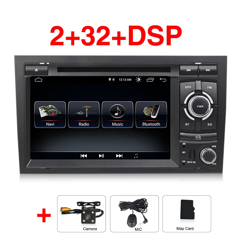 MEKEDE 2din Android 9,0 автомобильный DVD gps плеер для Audi A4 S4 RS4 2002-2008 с wifi BT gps навигацией 3g мультимедиа - Цвет: 32G add camera