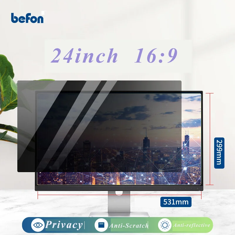 Befon 24 дюймовый фильтр для конфиденциальности Защитная пленка широкоформатного