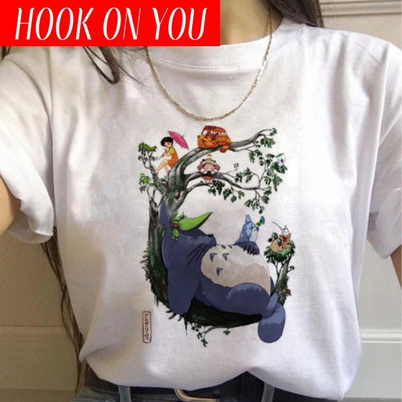 Женская футболка с героями мультфильмов Miyazaki Hayao Ullzang Kwaii 90s | одежда
