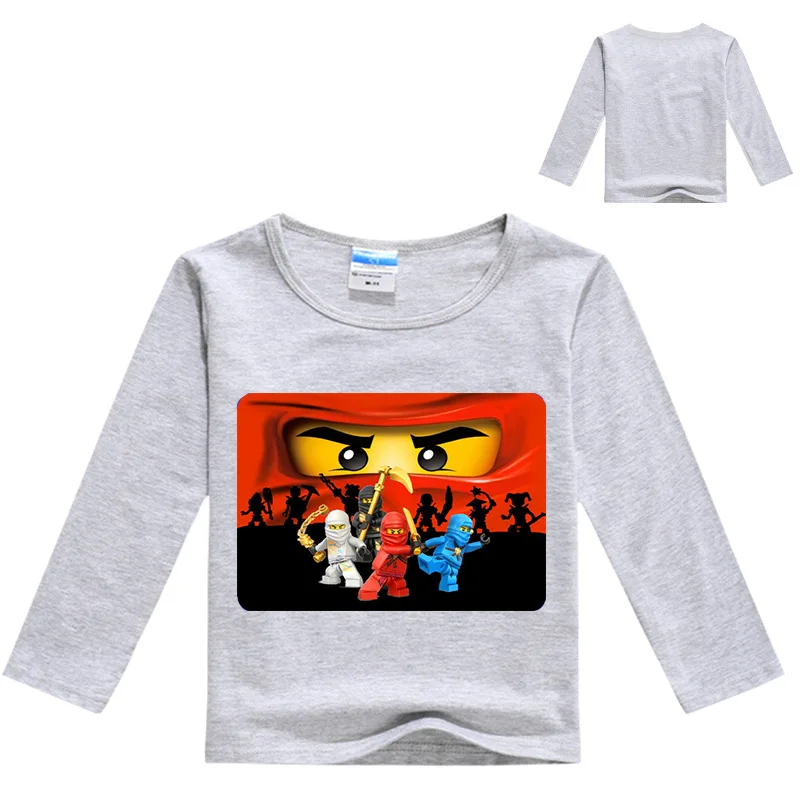 Детские футболки с принтом ниндзя Ninjago; Одежда для мальчиков и девочек; повседневные футболки с длинными рукавами; футболка; Топ; одежда; Детский костюм