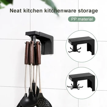 

Wall Mount Hanger Strong Adhesive Kitchen Cupboard Hanger Cabinet Door Chest Hanging Sundries Storage Rack Rotate Shelf Hooks
