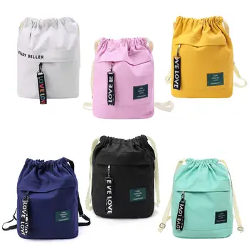 

Fashion Canvas Drawstring Backpack Bag Cinch Sack Portable Casual String Sackpack Rucksacks 2019