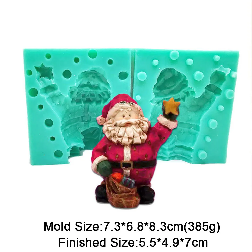 3D Santa Claus Silikon Kerze Form Weihnachten Fondant Kuchen Dekorieren Werkzeuge DIY Kerze Seife Gips Aromatherapie, Der Form – Detail 6