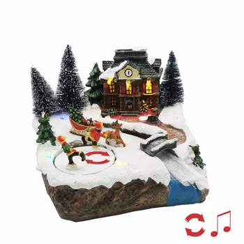 

Snow House Village Skating Animated Lighted Christmas Village Perfect Addition to Christmas Indoor Decoration Holiday Displays