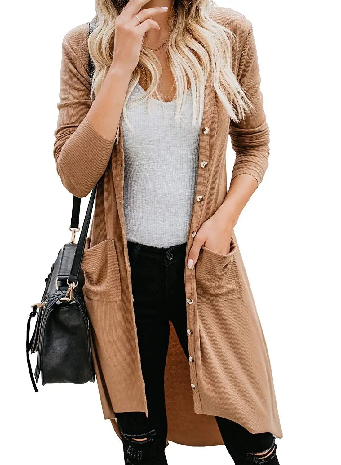 

2019 Amazon New style single breasted cardigan autumn and winter New style long-sleeve buttons women's sweaters #0699 # currentl