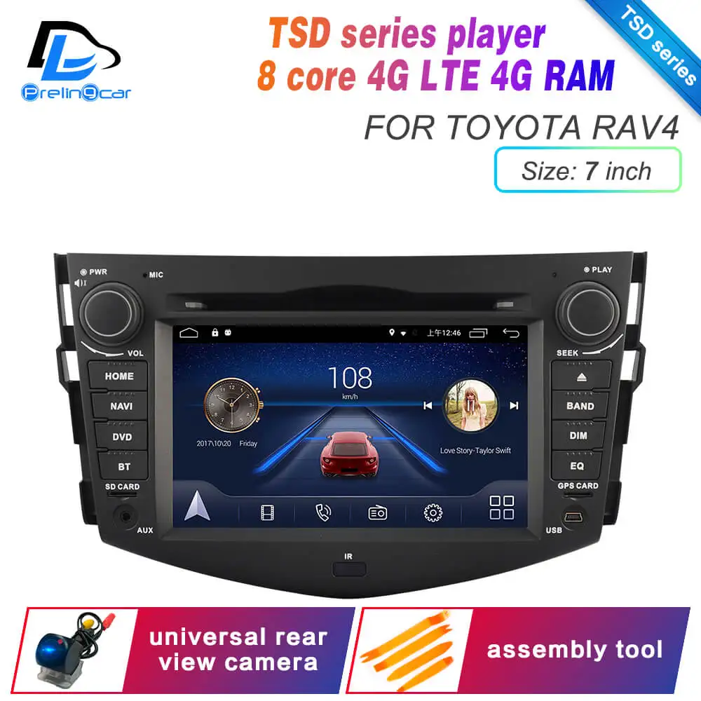 Ips сенсорный экран DSP звук Android 9,0 2 DIN 4g Lte радио для TOYOTA RAV4 2013 лет gps dvd-плеер стерео навигация - Цвет: TSD 7inch  RAV4