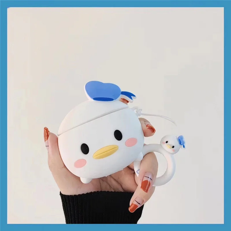 108D Милый чехол для AirPods, стильный чемодан, сумка, беспроводные наушники, чехол для Apple Airpods 2, защитный чехол с кольцом, брелок - Цвет: 108D