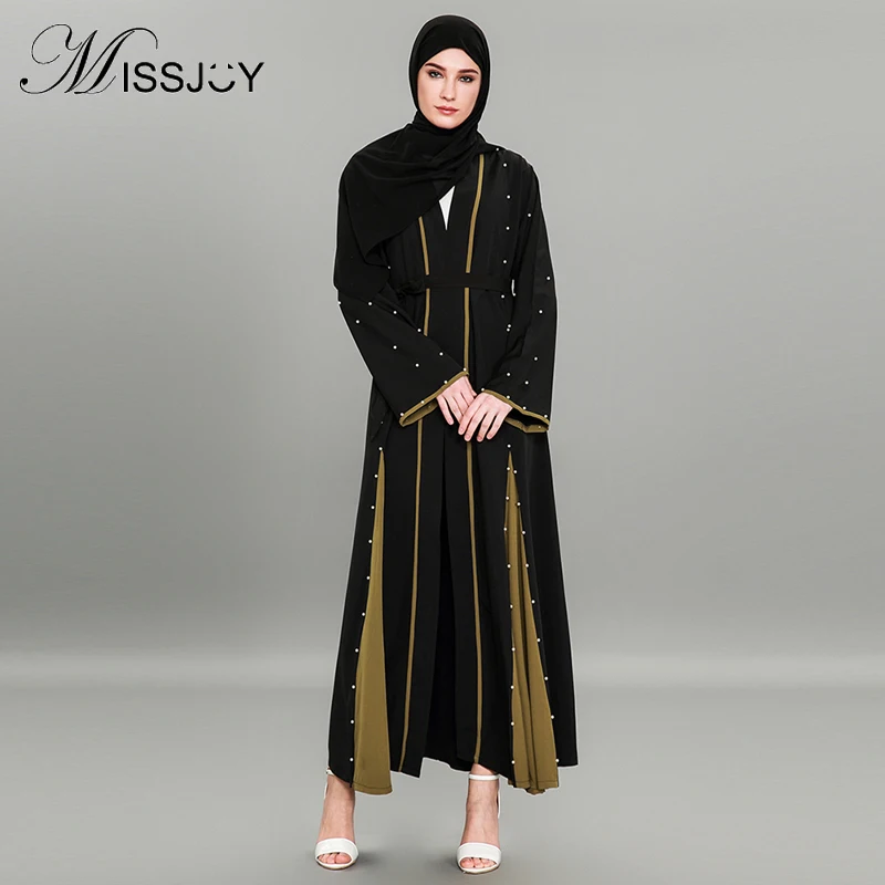 

Moslim jurken Muslim Abaya Dress mosaic fashion bead long-sleeved style cardigan robe female New vestidos dresses