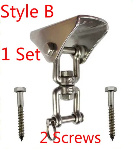 with 2Screws Вращающаяся вешалка качели сверхмощный 360 180 градусов вращение Йога-гамак стул Песочник 304 нержавеющая сталь 1000lb Емкость - Color: with 2Screws