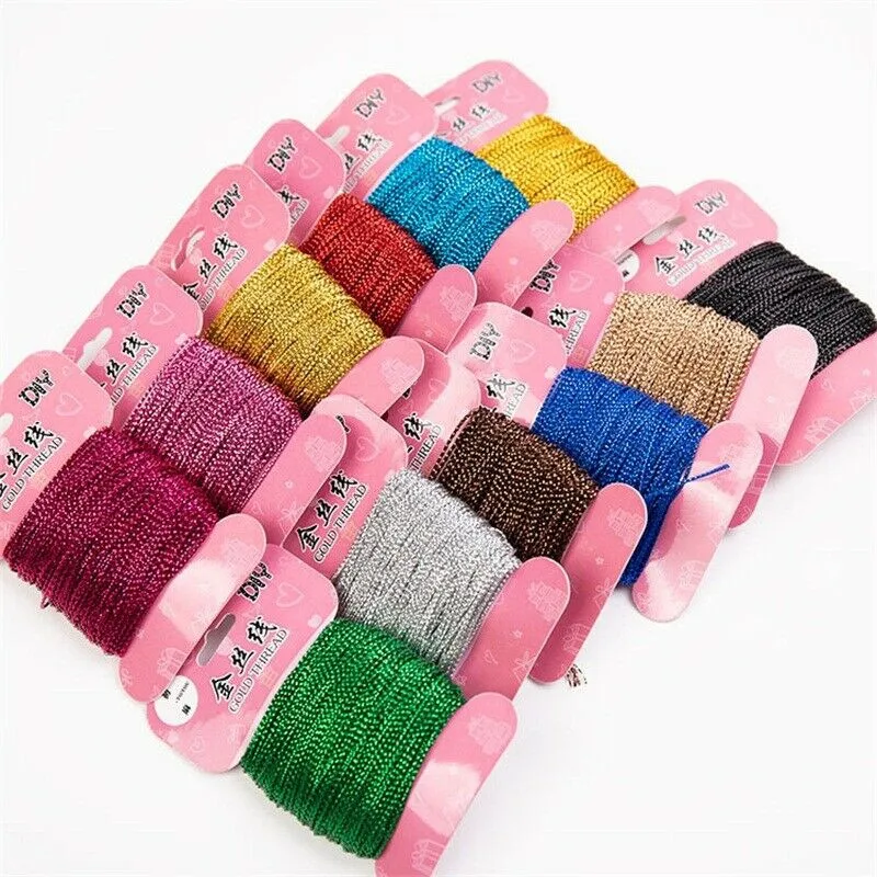 

New 1mm Gold and Silver Thread Gift Wrapping Line Hanging Line 12 Colors 20m Long