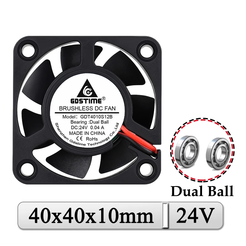 1 шт. Gdstime 24 в 40x40x10 мм двойной шарикоподшипник Mini Small DC 3D принтер охлаждение 40 4010