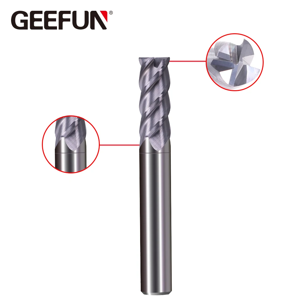 

JF GES 5*13*5*50*4T Solid carbide 4 flute flattened end mills with straight shank milling cutter HRC70 PT Coated
