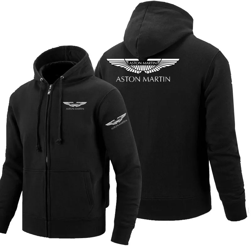 Толстовки с капюшоном на молнии логотипом Aston Martin флисовая мужская куртка